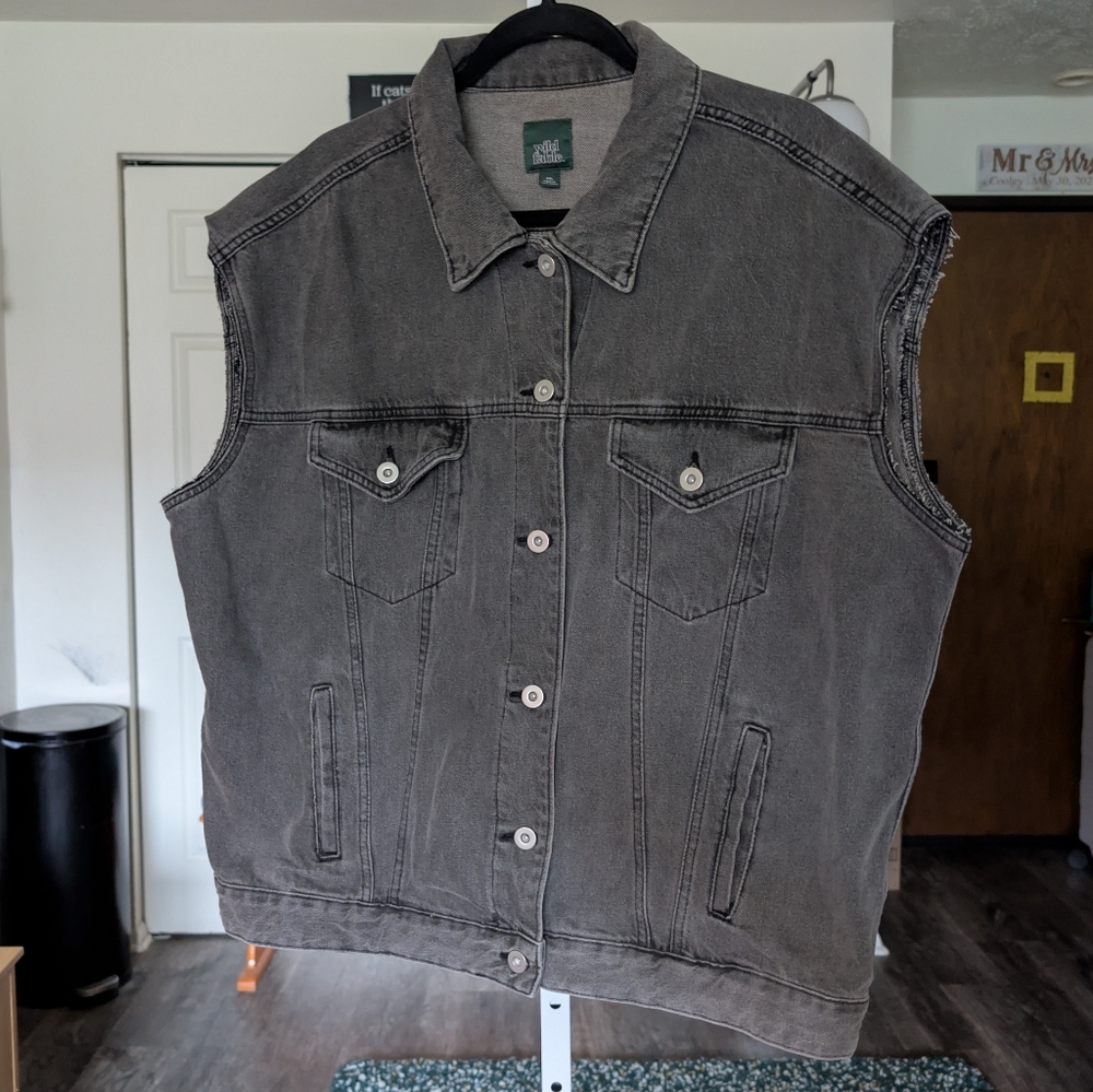 Wild Fable DIY Gray Demin Vest
